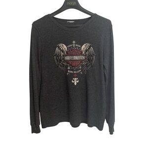 Harley-Davidson Women’s Gray Graphic Long Sleeve Shirt